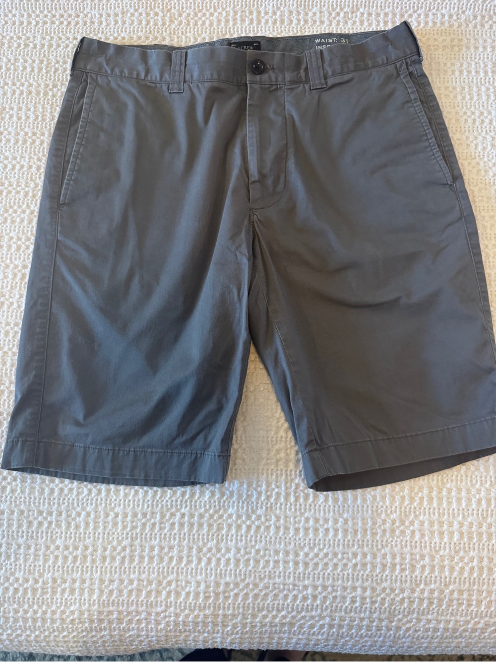 J.Crew Stretch Chino Shorts Men’s 31 Slate Gray Cotton Blend 10.5” Inseam
